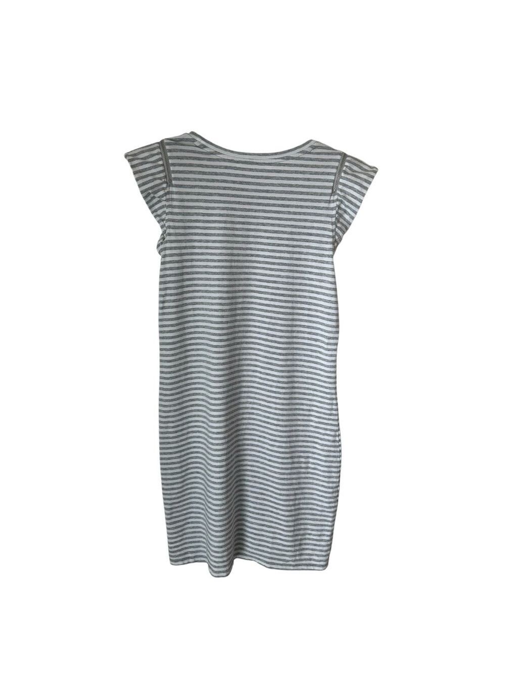 MICHAEL Michael Kors Cap Sleeve Gray And White Striped Dress With Zipper XS - Picture 2 of 6